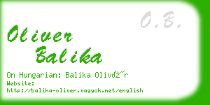 oliver balika business card